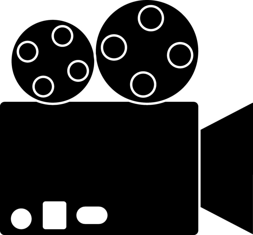 Black and white video camera. vector