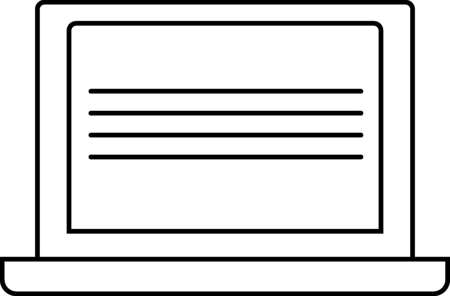 Thin line icon of Open laptop. vector