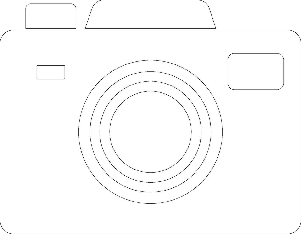 Line art illustration of digital Camera. vector