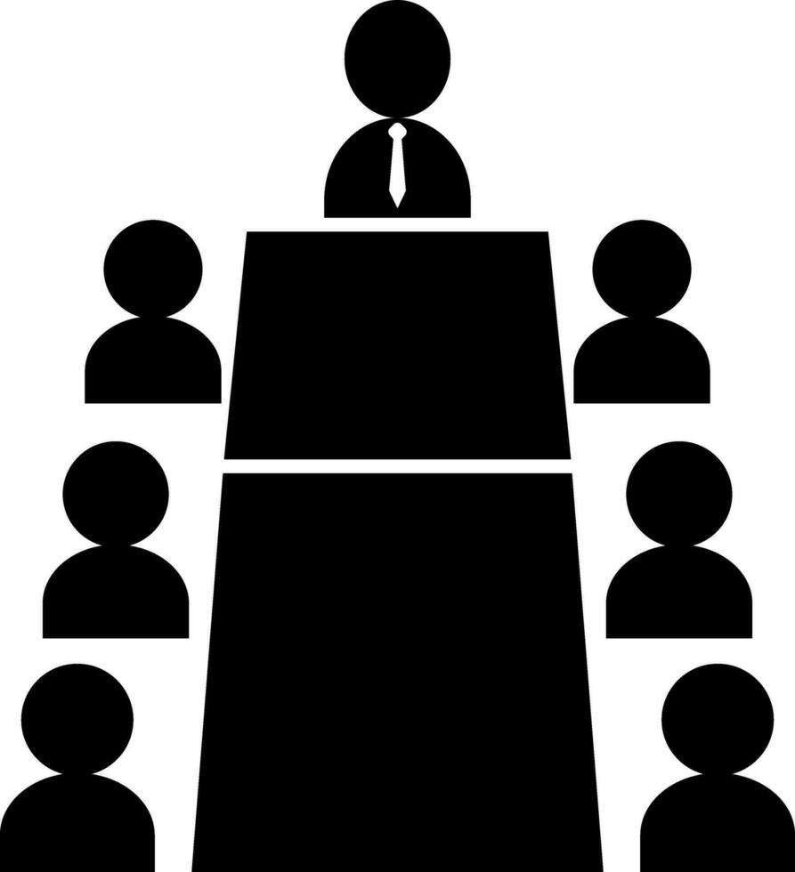 Business conference meeting icon or symbol. vector
