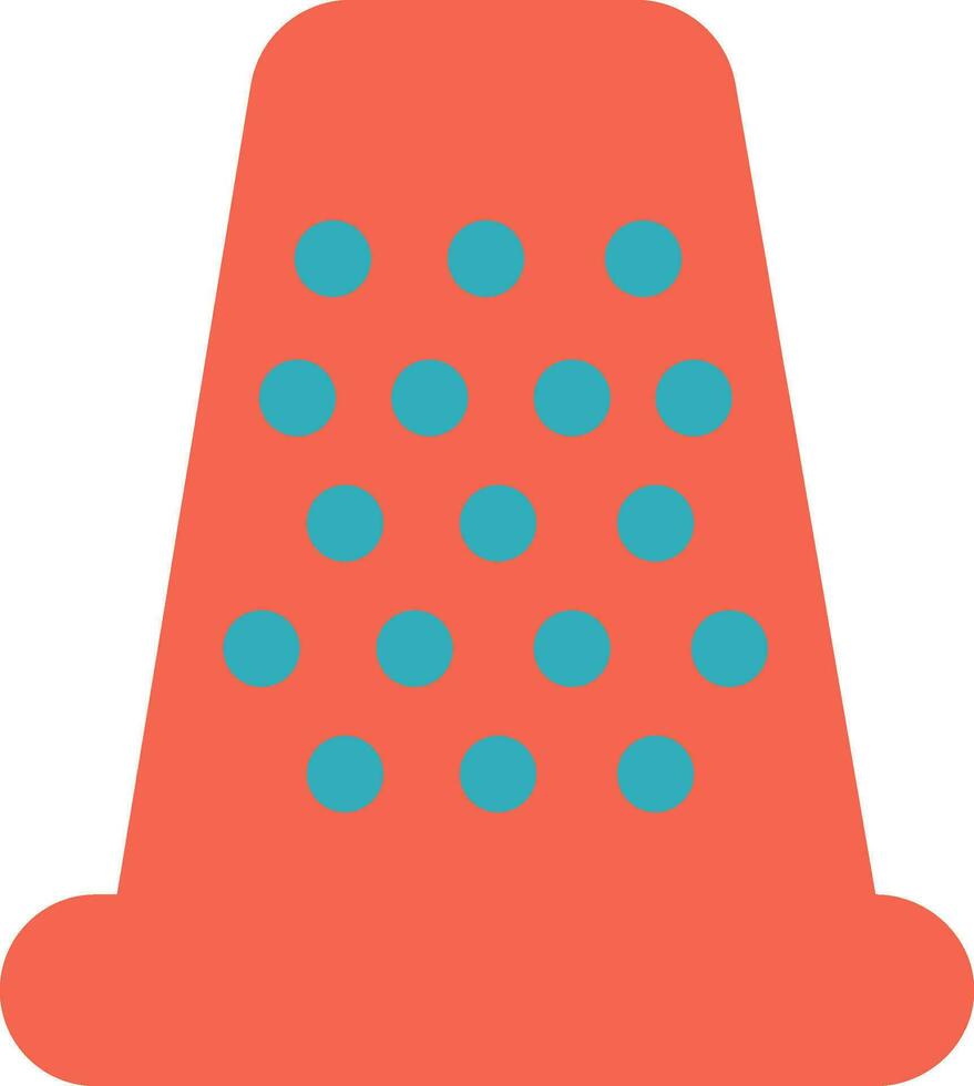 Dots decorated orange thimble icon. vector