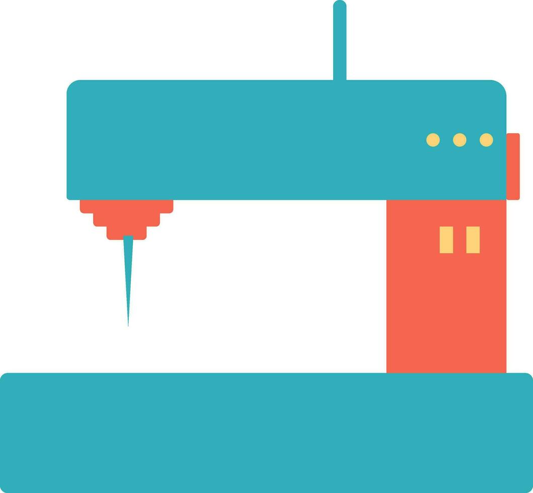 Vector of blue and orange sewing machine.
