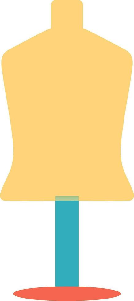 Yellow man mannequin with blue and orange stand. vector