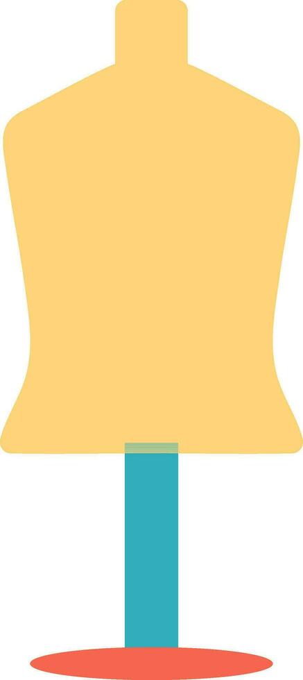 Yellow man mannequin with blue and orange stand. vector