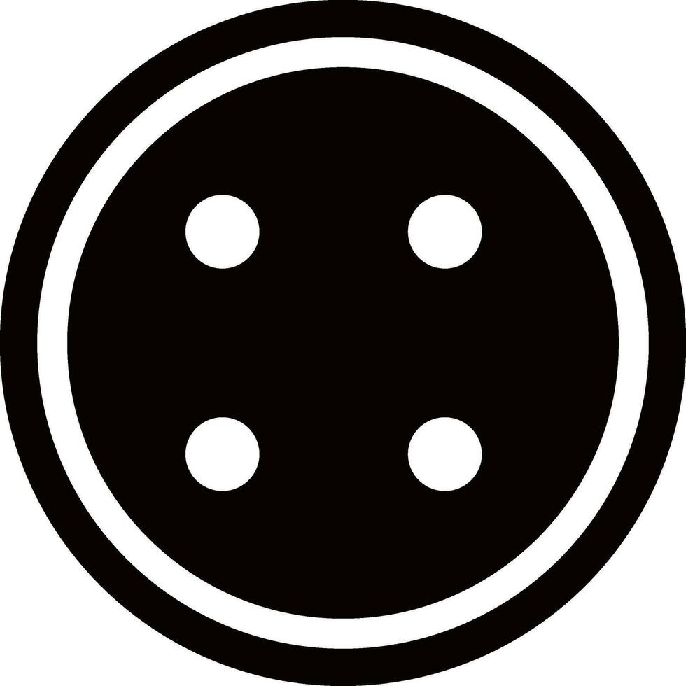 Round black and white button. vector