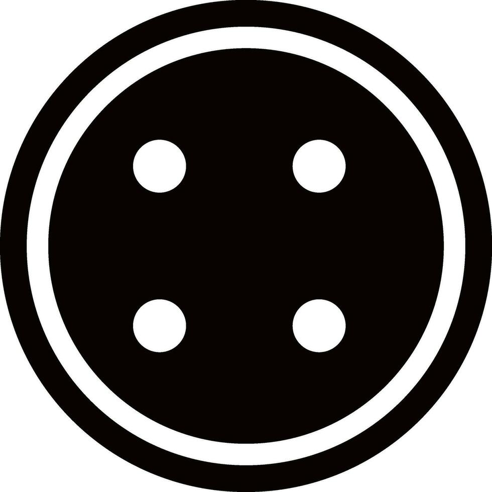 Round black and white button. vector