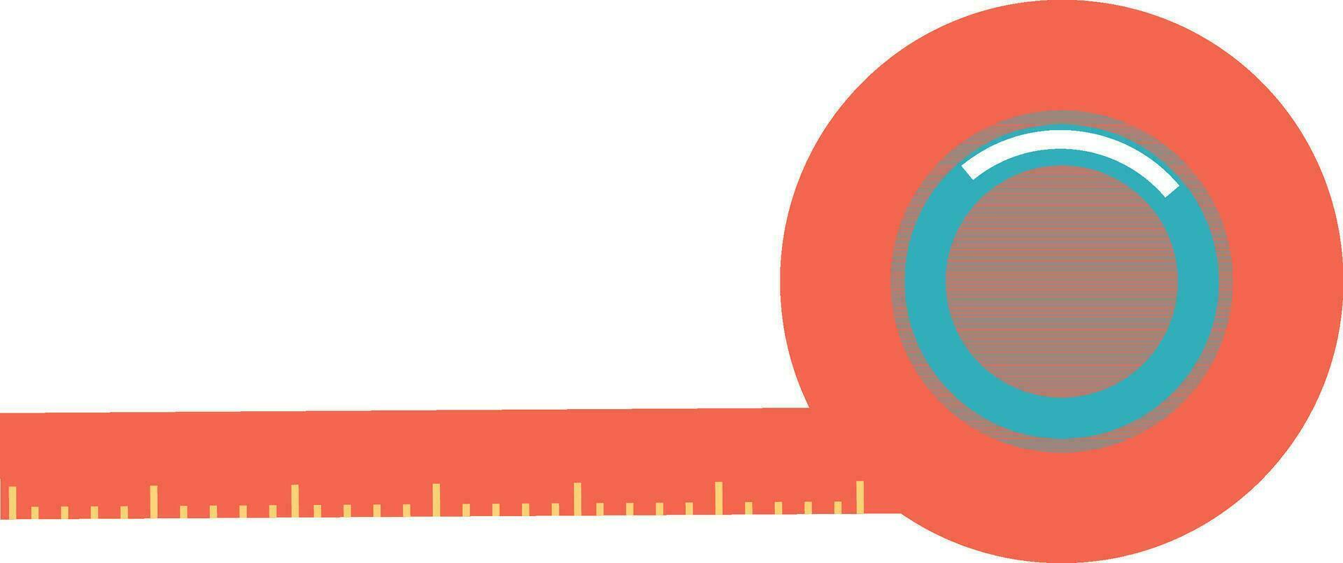 Orange and blue rolled measuring tape. vector