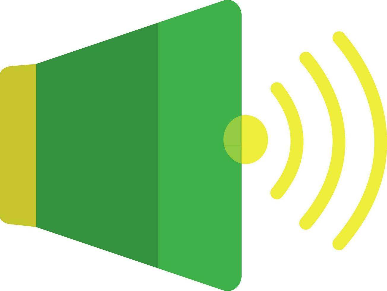 Loudspeaker in green and yellow color. vector