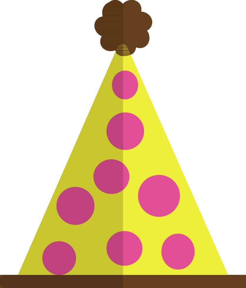 Party hat in yellow and pink color. vector