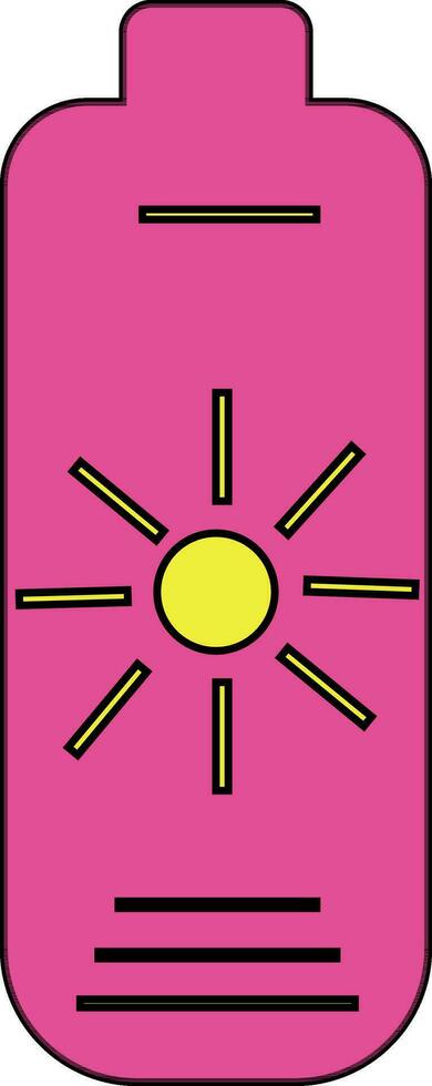 Yellow and pink sunblock cream. vector