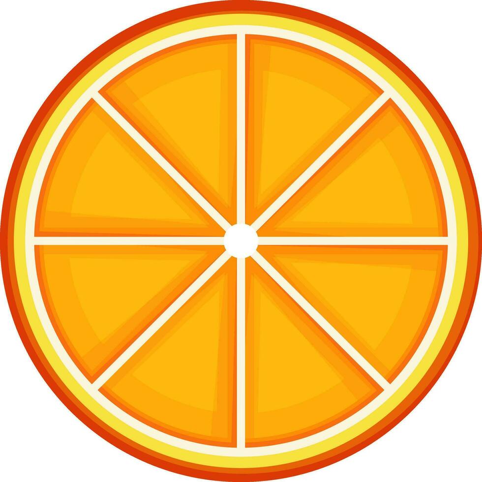 Flat illustration of orange fruit slice. vector