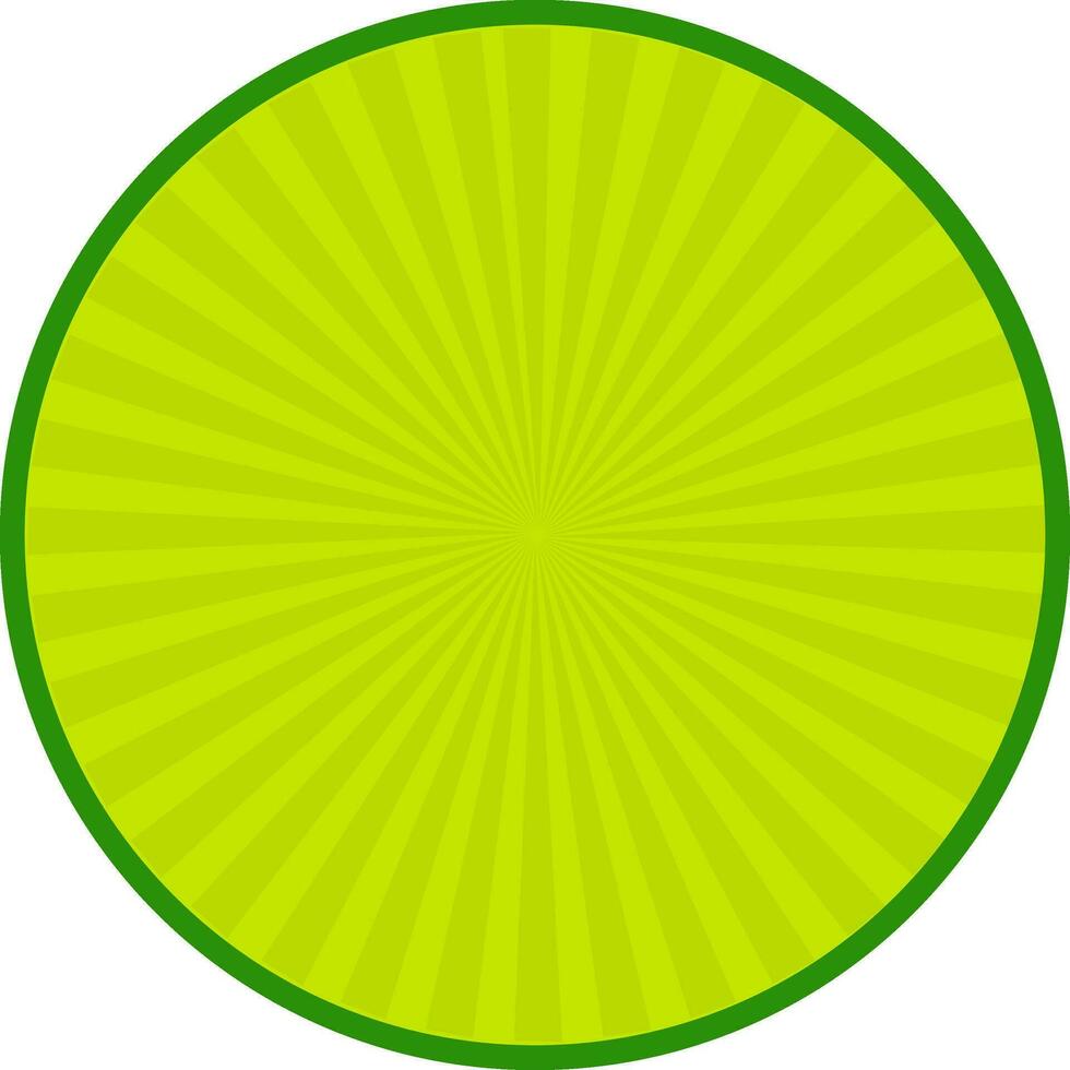 Green sticker, tag or label design with rays. vector