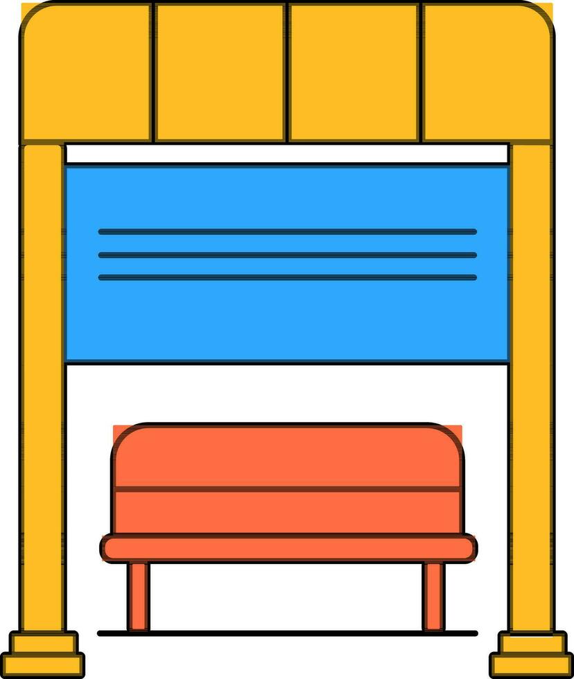 Colorful passenger seat at bus station. vector