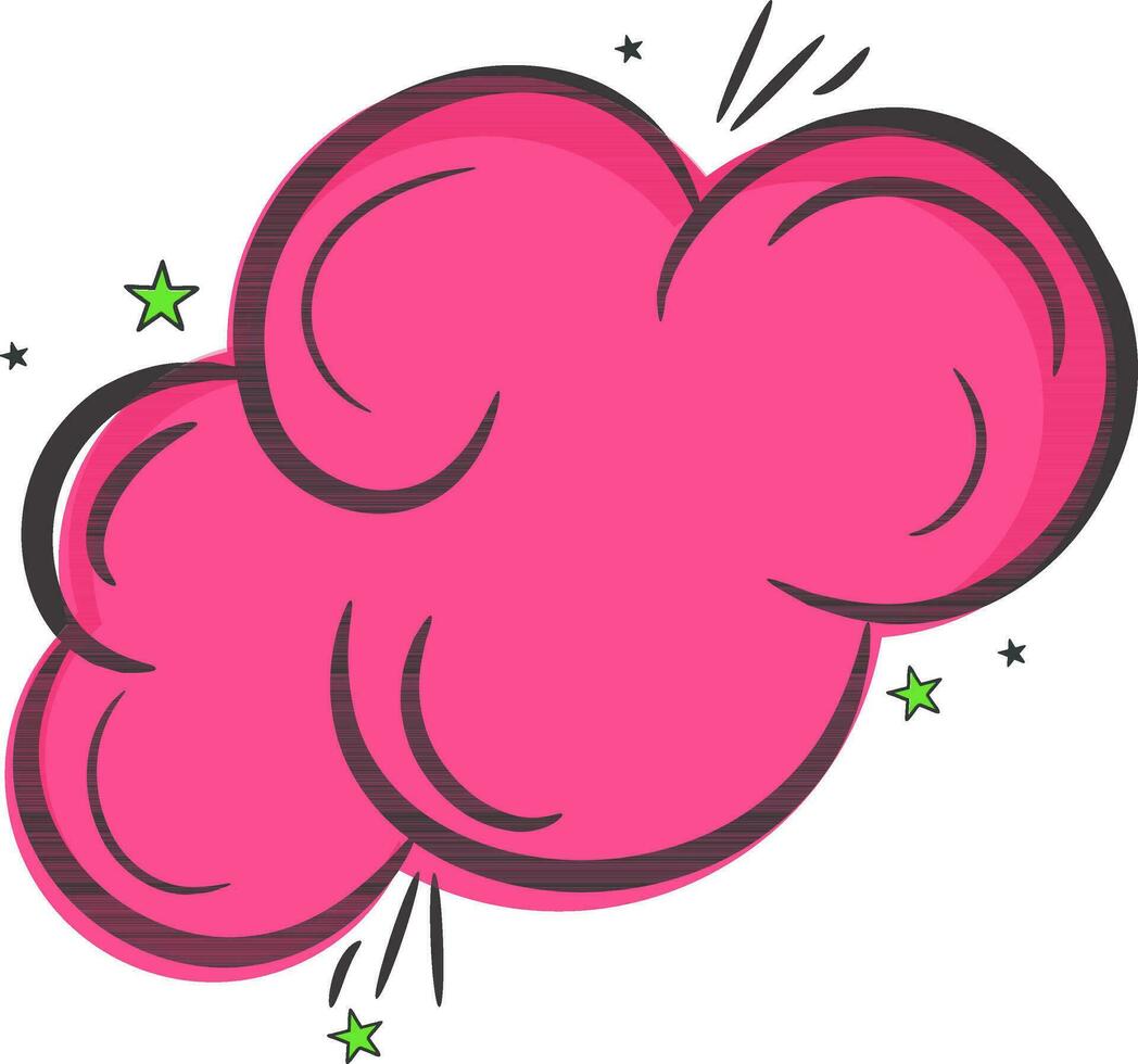 Pink clouds with green stars. vector