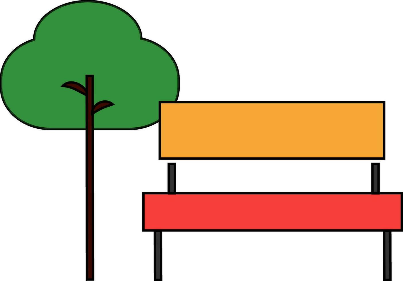 Stylishy blank seat with tree. vector