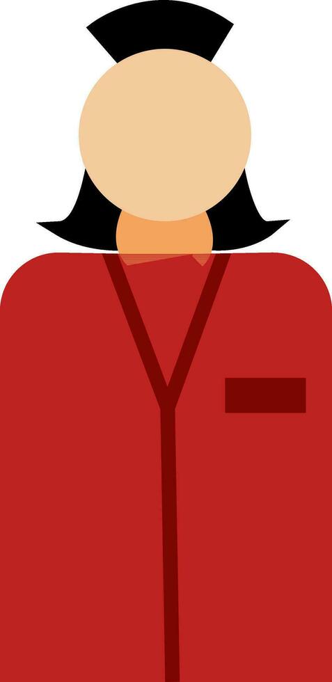 Character of a girl in train conductor. vector