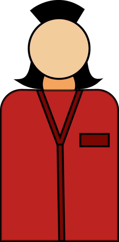 Character of a girl in train conductor. vector