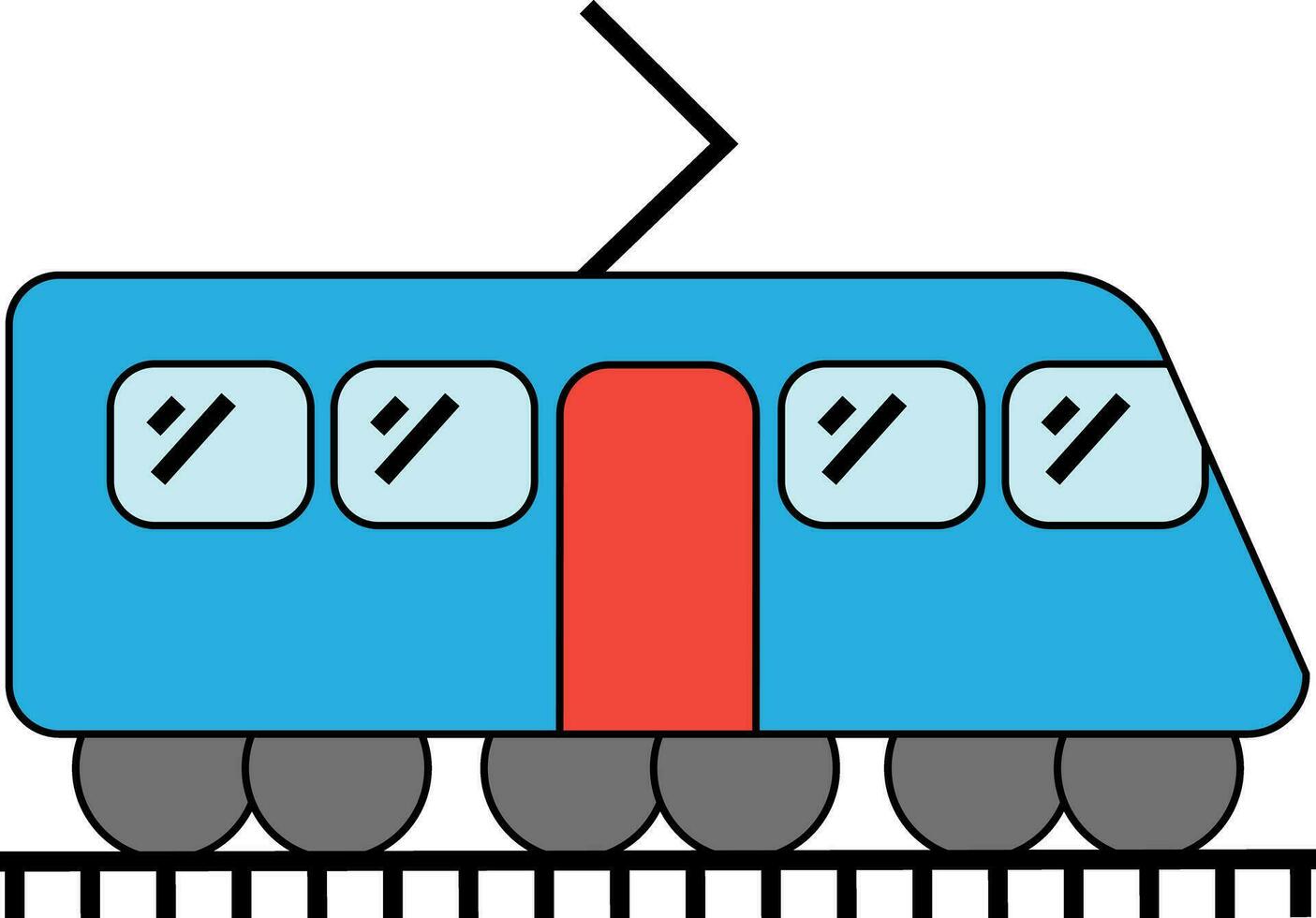 Colourful train in flat style. vector