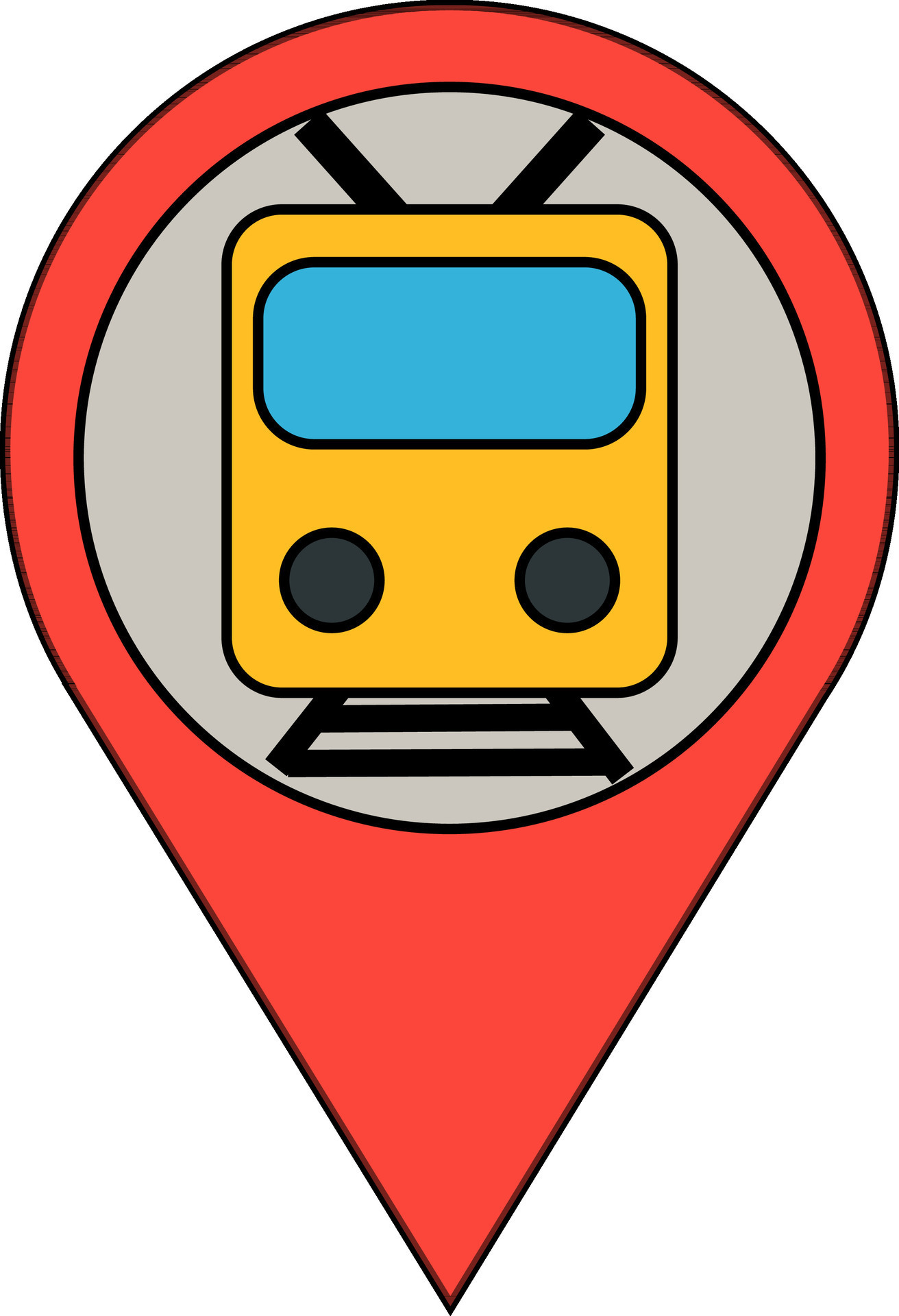 Train location pointer pin icon. 24908311 Vector Art at Vecteezy