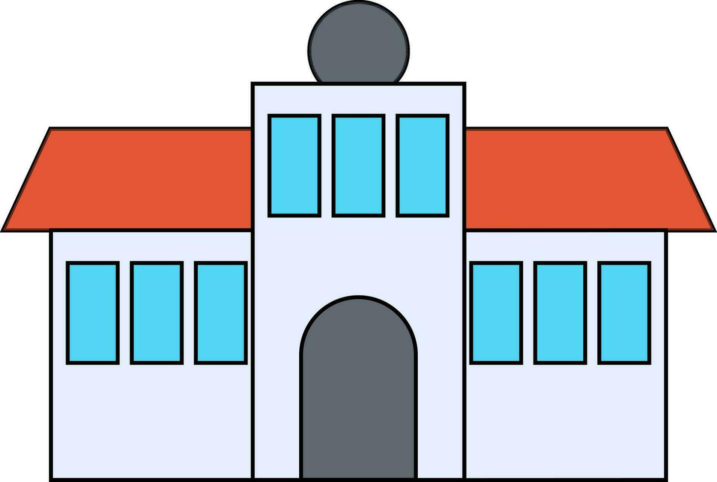 Illustration of a building in flat style. vector