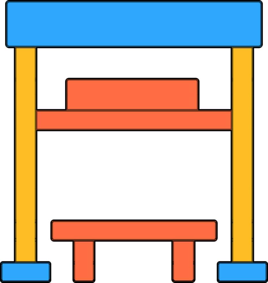 Flat illustration of passenger seat at bus station. vector