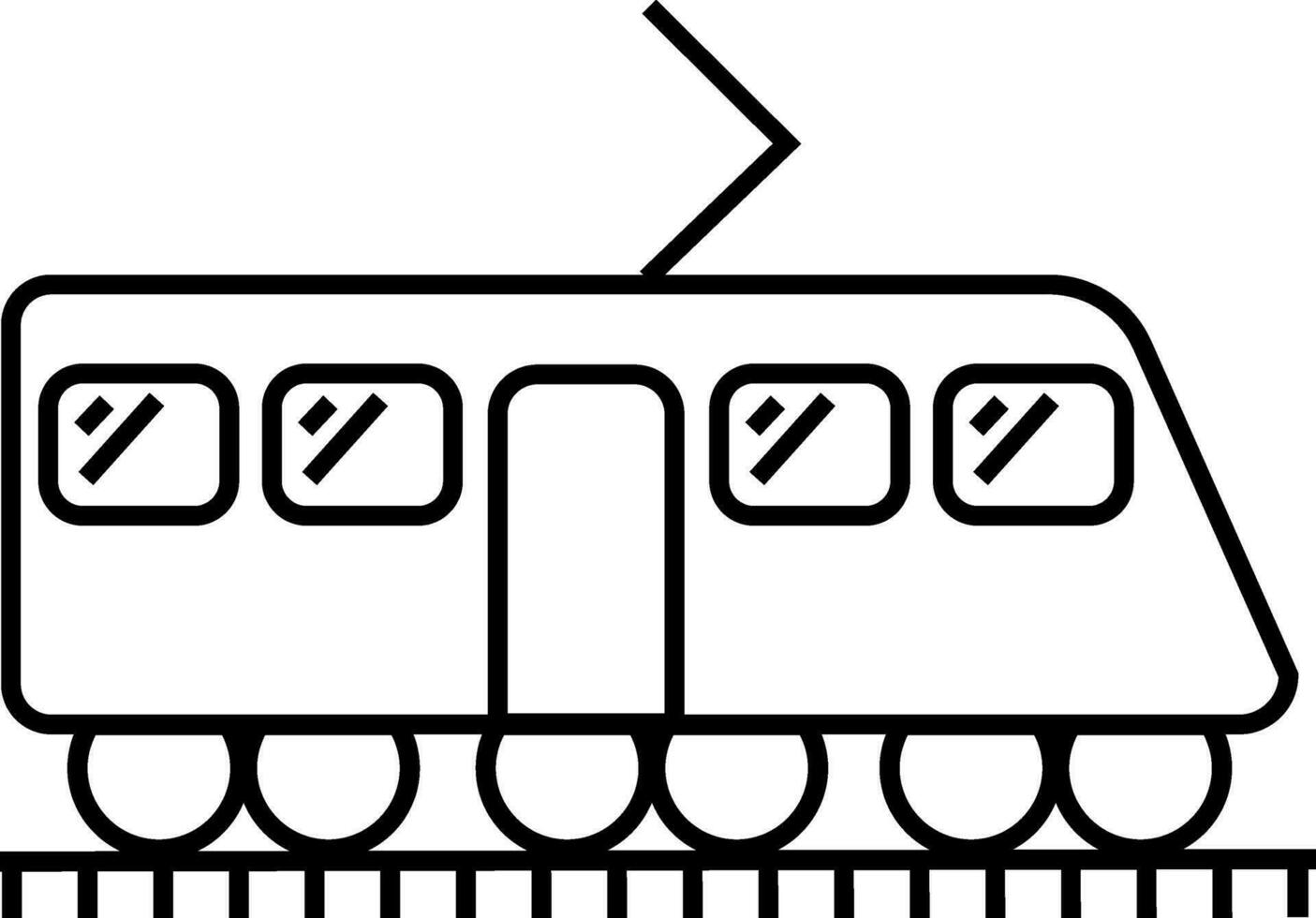 plano ilustración de tren en negro y blanco color. vector