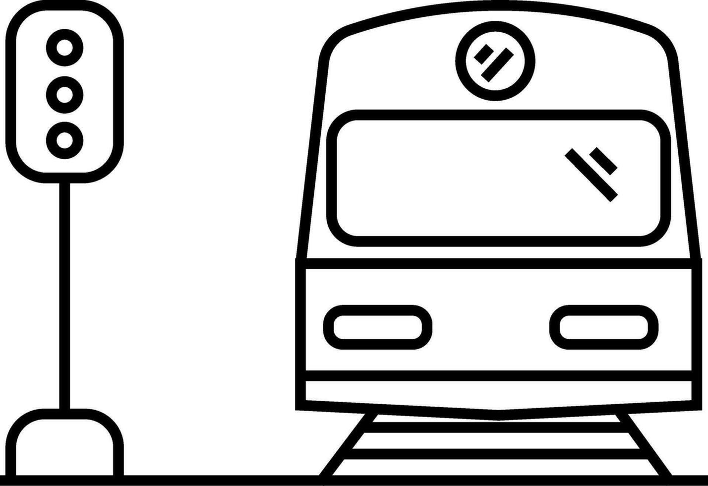 Train in black and white color. vector