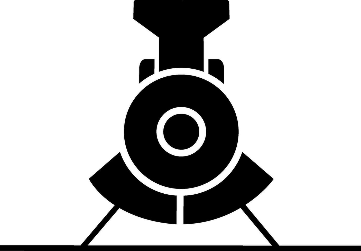 Black and white train locomotive. vector