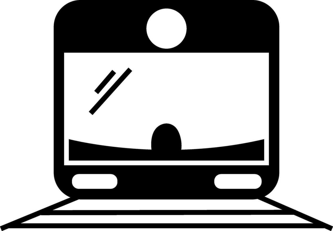 Black and white train. vector