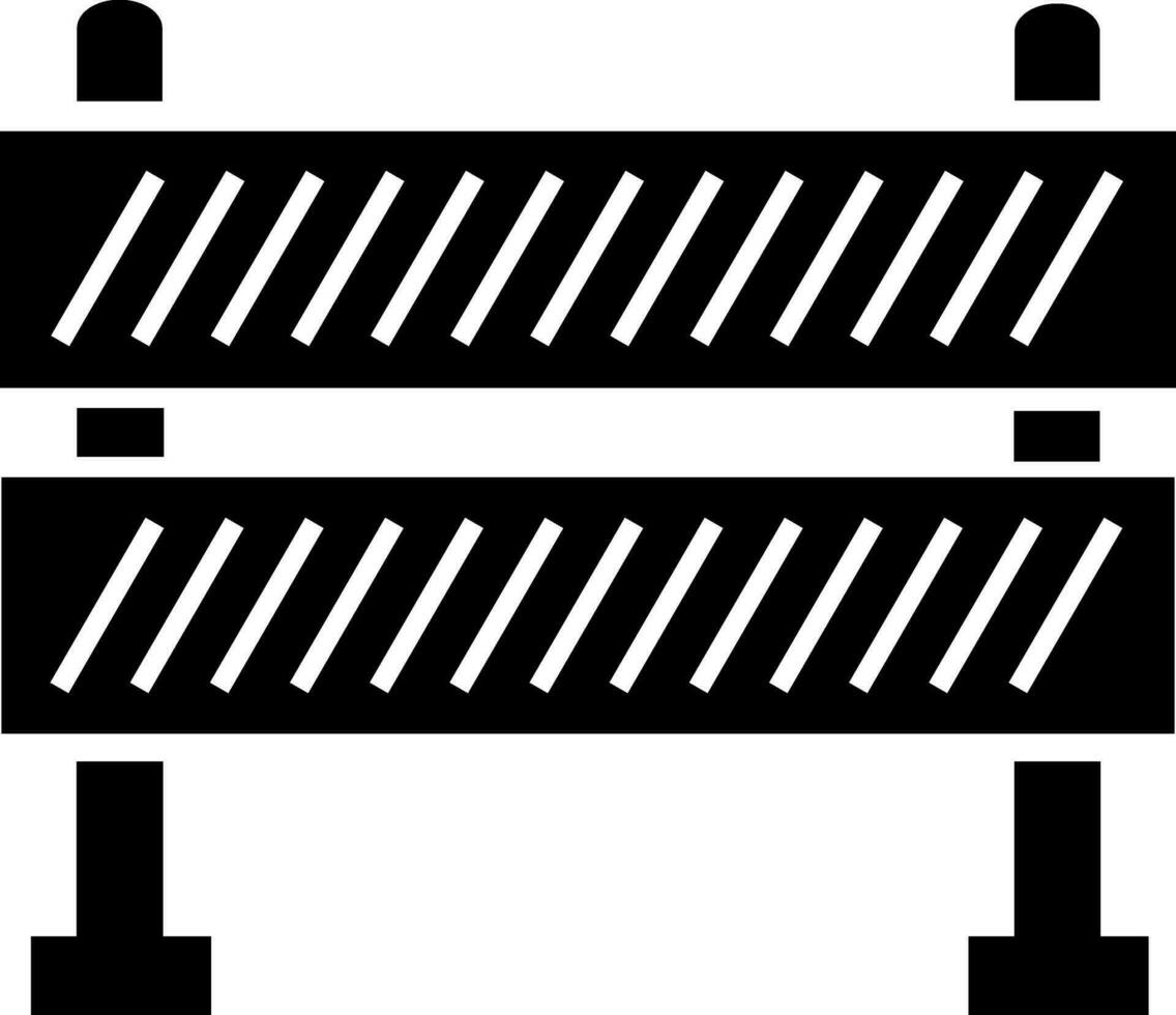 Stylish black and white road barrier. vector