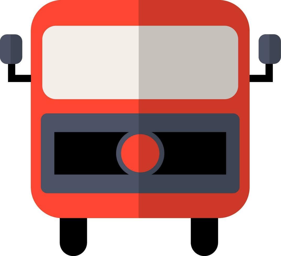 icono de autobús en frente ver con medio sombra. vector