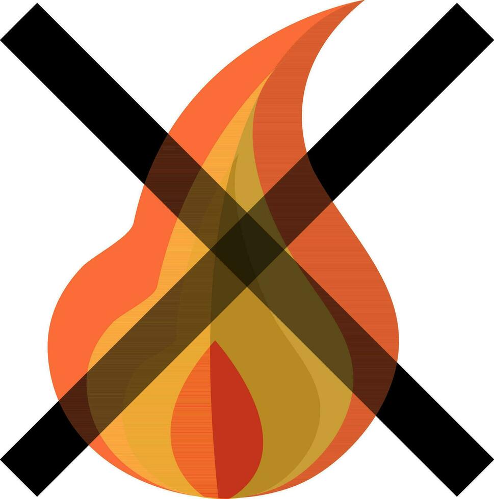 Icon of no fire sign in flat style. vector