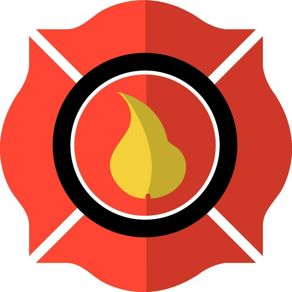 fuego Departamento emblema en plano estilo. vector