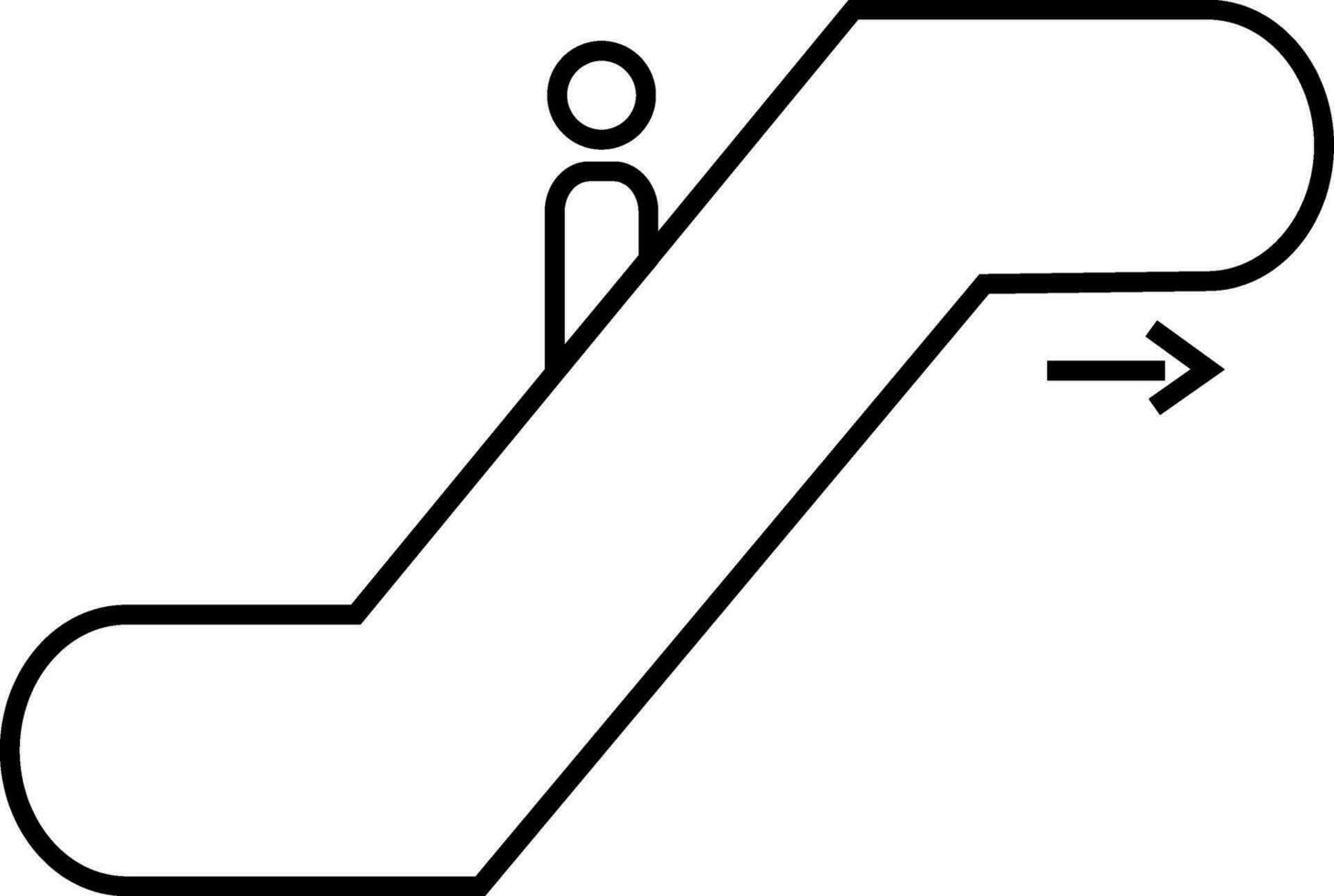 Climbing man on escalator. vector