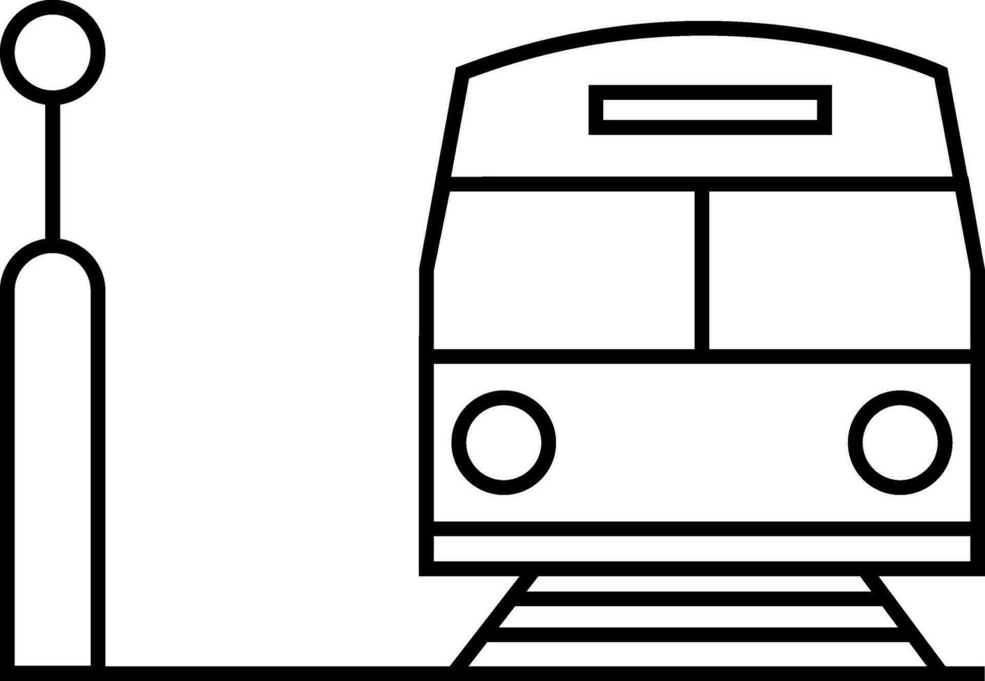 Line art illustration of train. vector