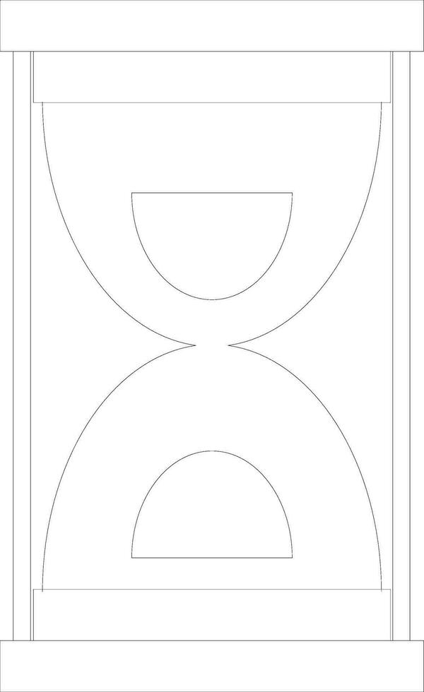 plano estilo línea Arte arena reloj icono. vector