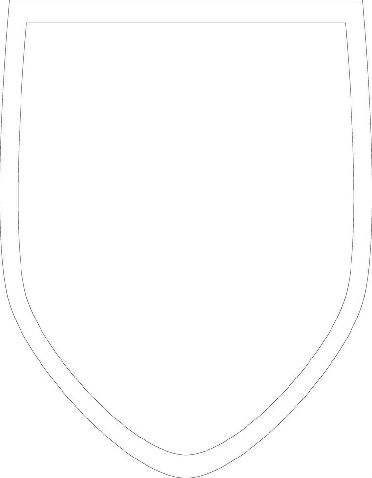 Isolated shield in black line art. vector