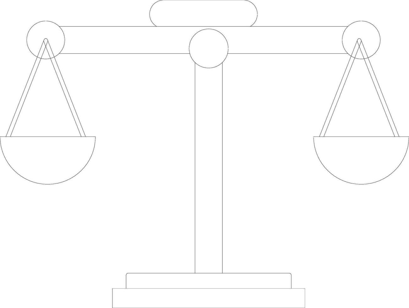 Balance scale in line art illustration. vector