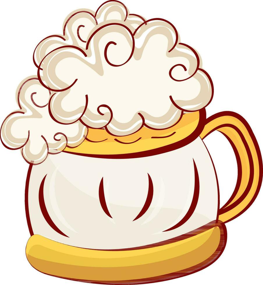 Flat illustration of a beer mug. vector