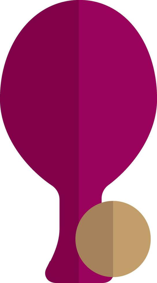 Pink racket with brown ball for tennis. vector