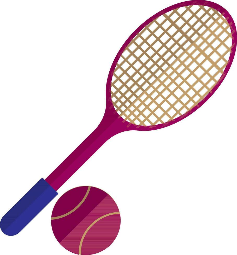 Tennis racket with pink ball. vector