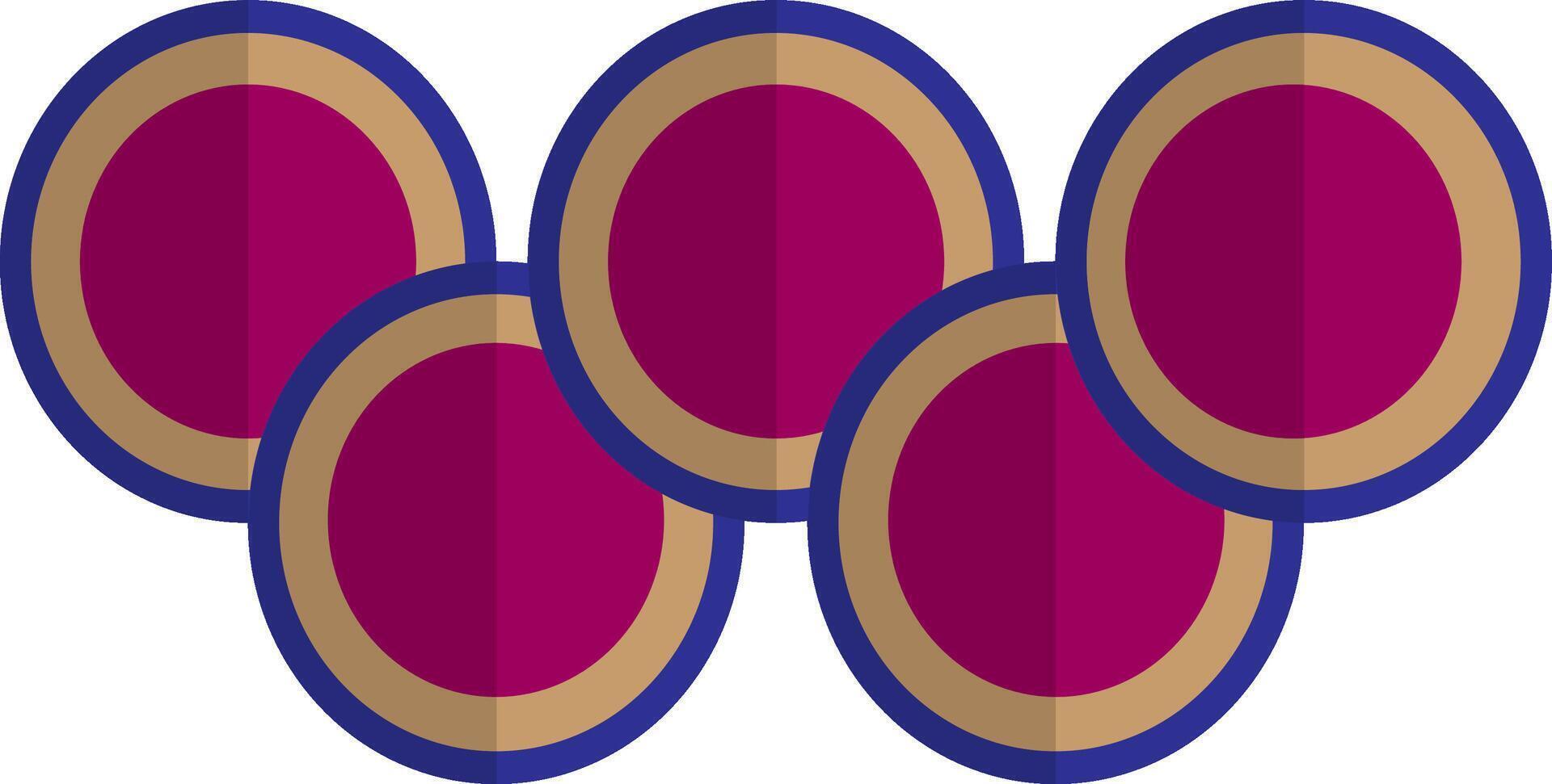 Brown and pink olympic rings. vector