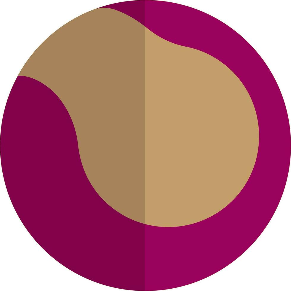 Flat style tennis ball in brown and pink color. vector