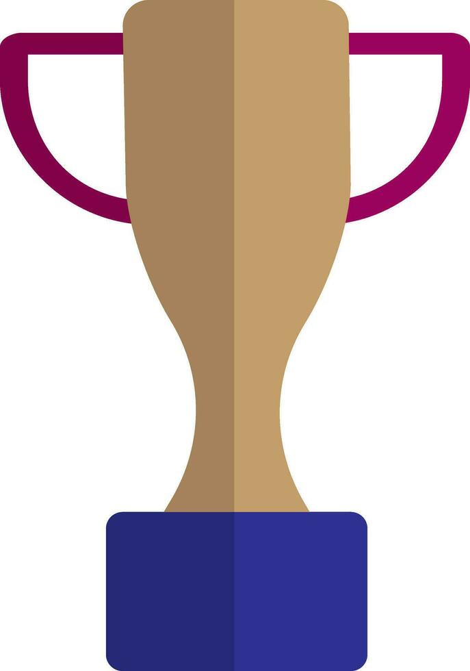 Blue and brown trophy cup. vector