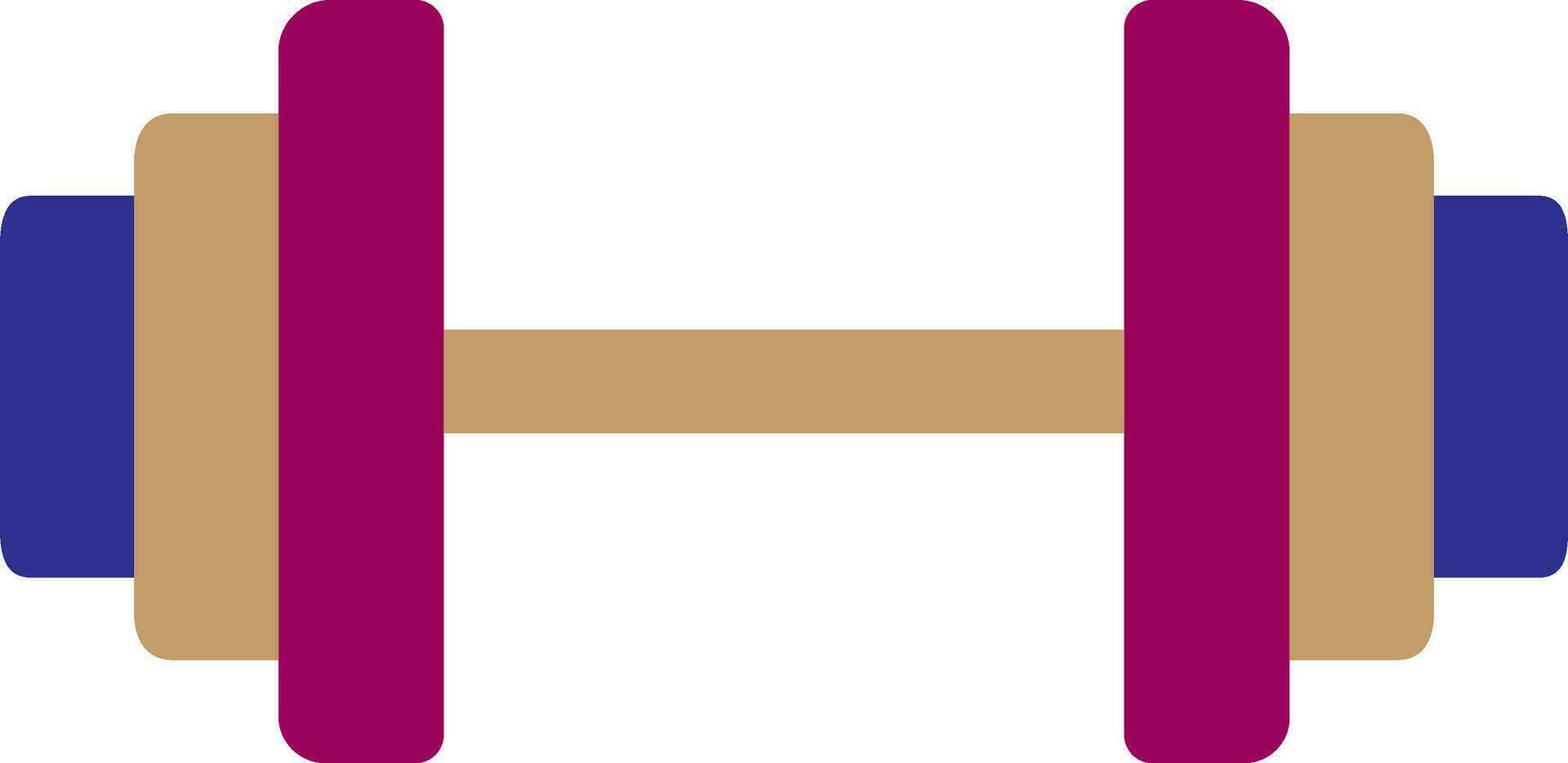 Dumbbell made by blue, pink and brown color. vector