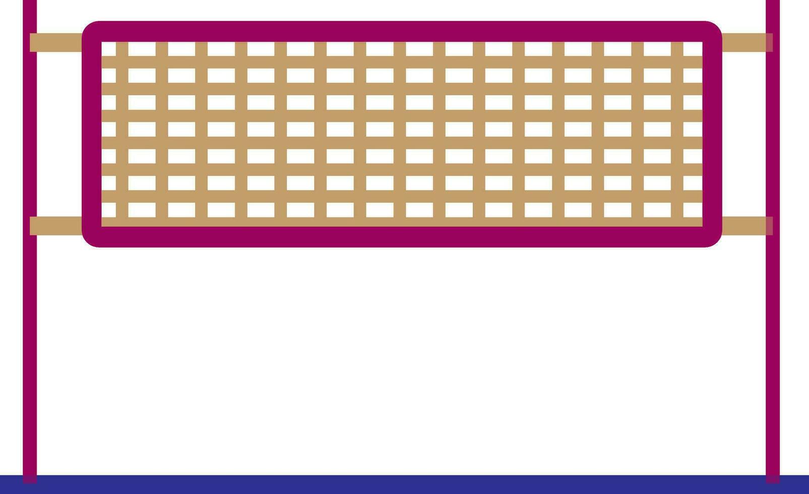 Pink and brown volleyball net. vector