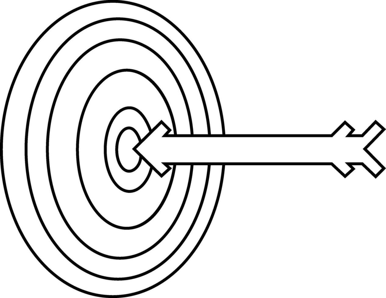 Black line art target with arrow. 24908679 Vector Art at Vecteezy