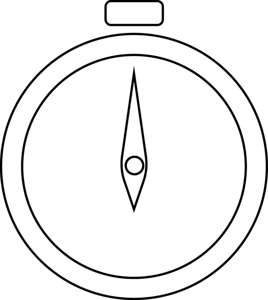 Illustration of a chronometer in black line art. vector