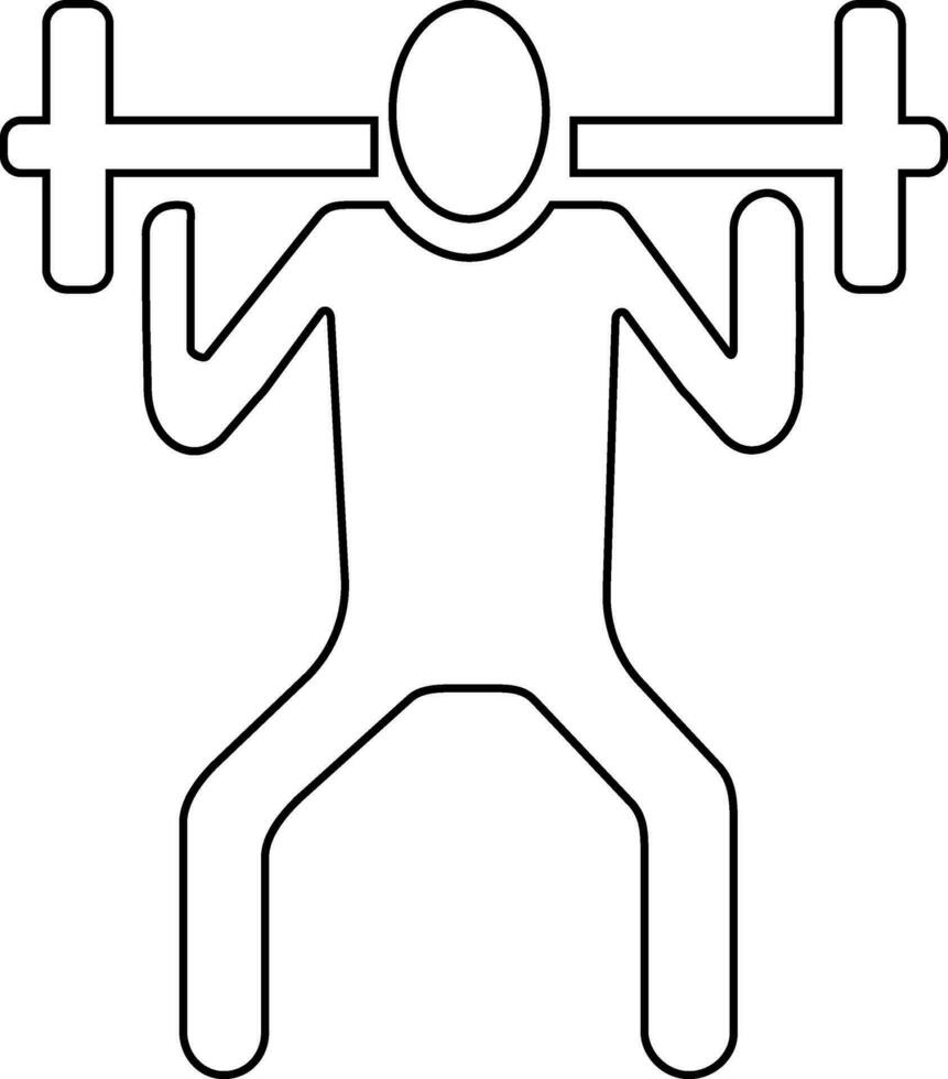 Character of faceless man holding dumbbells. vector