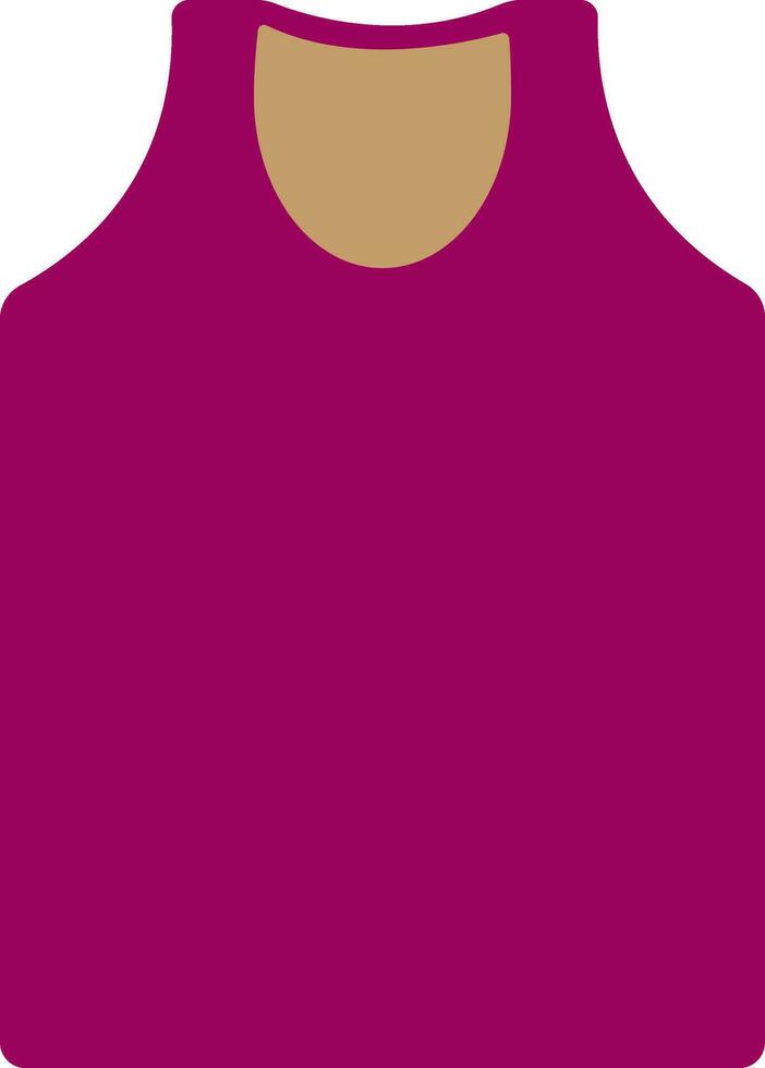 Sleeveless shirt in pink and brown color. vector